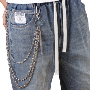 Cadena de Pantalones Estilo Punk Metálico yueli, Cadena de Cintura de Aleación de Zinc con Diseño de Borlas, Cadena de Cintura Informal para Baile Callejero y Estilo Hip Hop - Product Image 2