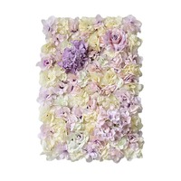Panneau mural de fleurs artificielles rétro bicolore avec roses et hortensias pour toile de fond de mariage, décoration de vitrine de centre commercial, de magasin, de fête ou de mur photo