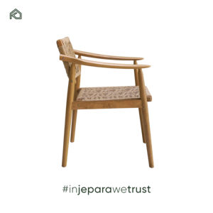 Kinan <b>Chair</b> Teak <b>wood</b> <b>chair</b> with synthetic rattan design providing breathable comfort and contemporary charm - Product Image 3