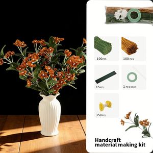 Mixed Texture Pipe Cleaner Flower <b>Kit</b> Glitter Fuzzy Makesbouquet for 5 Color Choices - Product Image 4