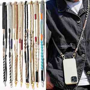 สายคล้องโทรศัพท์แบบปรับได้ ทำจากไนลอน งานแฮนด์เมด คุณภาพพรีเมียม สายยาว ป้องกันการสูญหาย ดีไซน์เรียบง่าย ทันสมัย สายคล้องโทรศัพท์แบบสะพายข้าง - Product Image 1