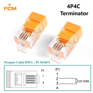Résistance de terminaison 120 Ohms RJ9 RJ10 4P4C <span class=keywords><strong>RJ11</strong></span> 6P4C RJ12 6P6C RJ45 8P8C Terminateur DMX CANBus RS485 Modbus Condensateur Électrique - Product Image 2