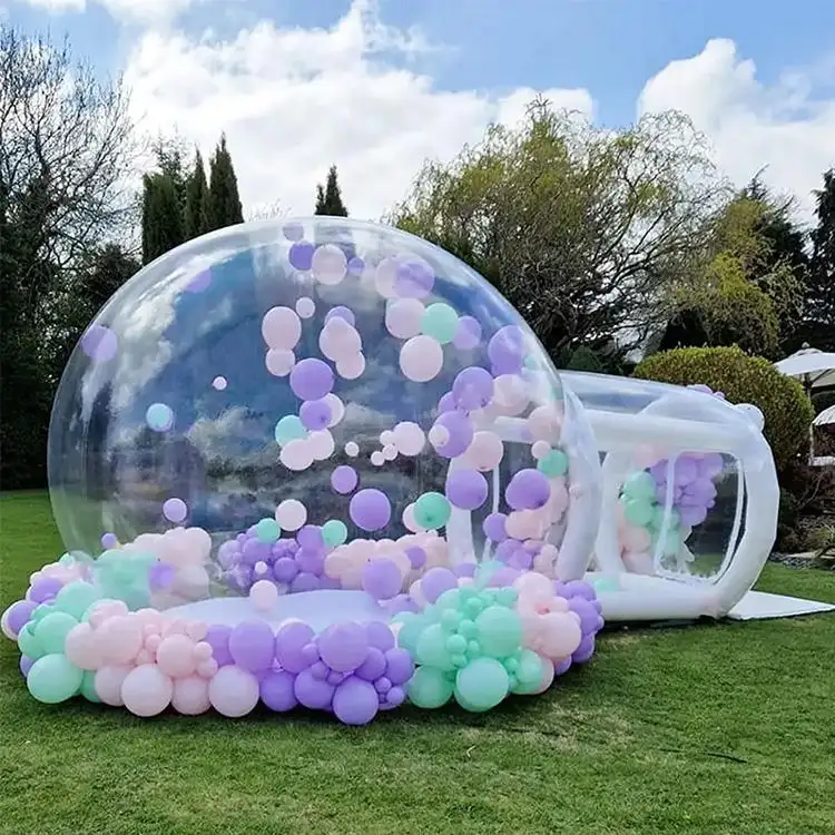Tenda bolha inflável transparente Igloo Dome tenda PVC globo claro inflável bolha casa para acampamento ao ar livre festa de casamento
