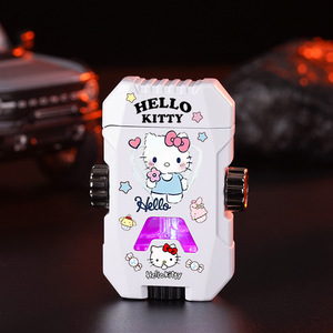 Encendedor de Cigarrillos de Doble Llama con Diseño de Dibujos Animados, Encendedor de <span class=keywords><strong>Gas</strong></span> Metálico Resistente al Viento con Diseño de Hello Kitty y Kuromi - Product Image 6