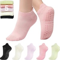 Chaussettes de yoga transfrontalières antidérapantes à pois pour fitness intérieur et Pilates, socquettes de sport en maille pour femmes, personnalisables par sublimation