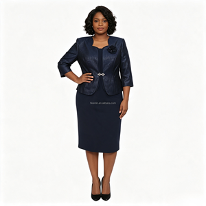 Ensemble tailleur deux pièces élégant vintage grande taille pour femme, avec manteau en brocart vert, idéal pour l'église et les tenues décontractées, qualité supérieure - Product Image 5