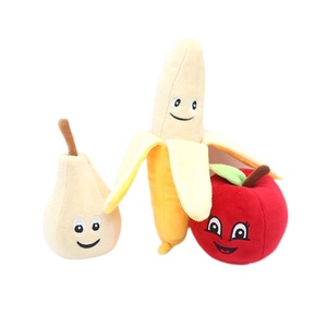 Vente en gros, échantillon gratuit, jouets en peluche modernes et adorables en forme de fruits (pomme, poire, ananas, citrouille), amusants, écologiques, en peluche, qui couinent, résistants pour chien - Product Image 4