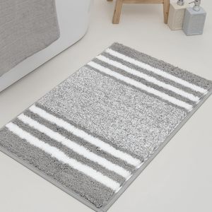 Alfombra de Baño Personalizada, Suave y Esponjosa, con Rayas, de Microfibra de Secado Rápido, Antideslizante - Product Image 1