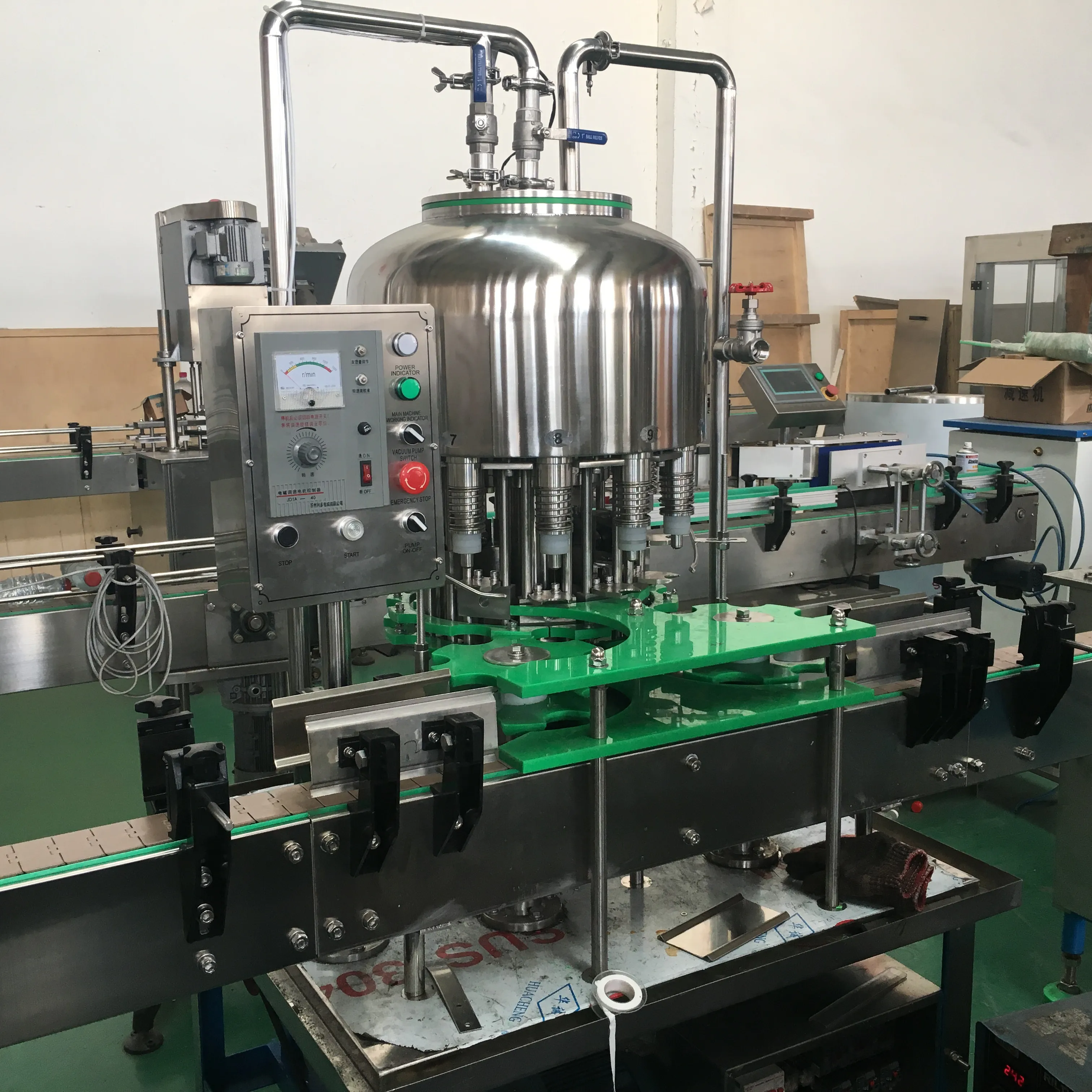 Linear bottle water filling and capping machine