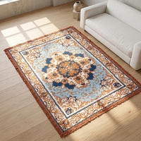 Tapis de salon en promotion, facile à nettoyer, tissé à la main, grand tapis jacquard personnalisé, style bohème, motif géométrique, antidérapant