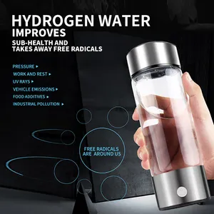 SPE taşınabilir akıllı şarj edilebilir hidrojen su şişesi jeneratör satılık açık mini hidrojen jeneratör