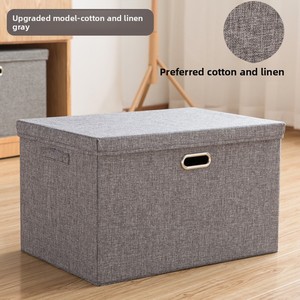 D5593 Caixa Organizadora Dobrável de Algodão e Linho à Prova de Poeira com Tampa, Grande Capacidade, Sem Instalação, para Roupas e Brinquedos Domésticos - Product Image 2