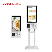 Kiosque de commande en libre-service avec écran tactile Full HD de 21,5 pouces, terminal de paiement tout-en-un pour restaurant, fast-food