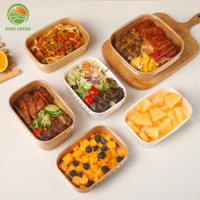 Boîte à salade bento personnalisée, imprimée, recyclable, en papier kraft, écologique, portable, pour sushis, restauration rapide, emballage à emporter