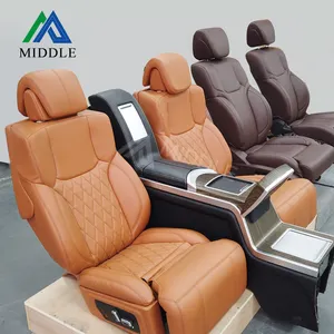 Luxury Foldable Multifunctional Leather Rear Car Seat with Console for LC200 2008-2020 Upgrade to 2020 LX570 MBS Style