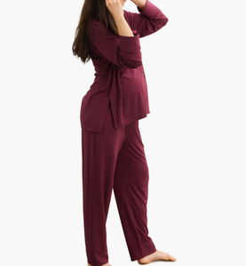 <span class=keywords><strong>Ensemble</strong></span> de pyjamas de maternité et d'allaitement personnalisés à taille élastique, ensembles de vêtements de détente post-partum pour femmes, vêtements de nuit en modal pour la <span class=keywords><strong>grossesse</strong></span> et l'allaitement - Product Image 3