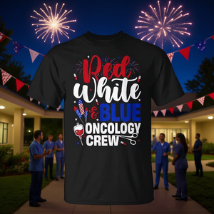 Camiseta de enfermera del 4 de julio de Red White Blue Oncology Crew - Product Image 3