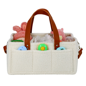 Multifunctional Teddy Baby Diaper Caddy Organizer Soft Mommy Nappy Tote <strong>Bag</strong> Eco-friendly Felt Fabric Customizable - Product Image 3
