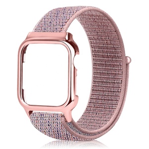Para <span class=keywords><strong>Apple</strong></span> <span class=keywords><strong>Watch</strong></span> serie 4 bucle de correa de Nylon banda correa de reloj con <span class=keywords><strong>funda</strong></span> protectora de TPU - Product Image 2