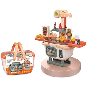 Juego de 31 Piezas de Juguetes de Comida de Imitación, Cesta para Hamburguesas, Estuche de Transporte Transformable, Juego de Roles de Comida Rápida, Habilidades Sociales, Regalo para Niños - Product Image 1