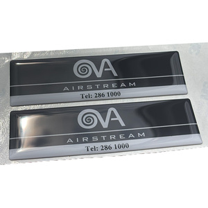 Black &amp; Silver Logo Dome Decals Trailer &amp; Industrial Branding Resin <strong>Name</strong> <strong>Stickers</strong> - Product Image 1
