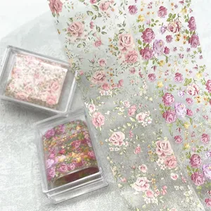 1Pc 100cm Flower Nail Foils for <b>Transfer</b> Paper Floral <b>Stickers</b> Rose Nails Wraps Tulip Nail Art Decorations - Product Image 1