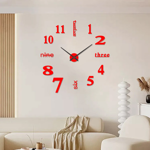 <span class=keywords><strong>Horloge</strong></span> murale numérique silencieuse minimaliste moderne en <span class=keywords><strong>bois</strong></span> 3D décorative grand format simple à faire soi-même sans perçage pour mariage - Product Image 5