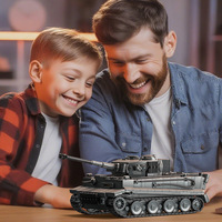 Modèle de char Staudeger Tiger Tank 97015 en blocs de construction en plastique, militaire, pour les âges 7-14+, 1622 pièces, kit d'assemblage alimenté par piles