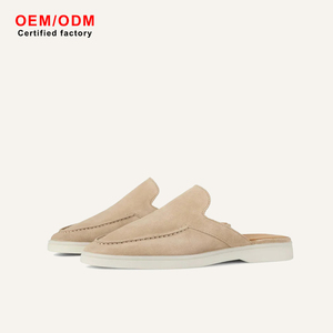 Mules de lujo personalizados para hombre, de ante de vaca, sin talón, mocasines sin cordones, zapatillas tipo pantufla, suaves, transpirables, casuales, planos, para hombre 2026 - Product Image 1