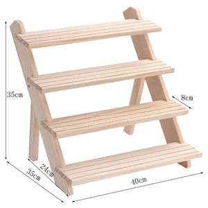 Tempat Pajangan Perhiasan Kayu dengan Desain Alur dan Penyangga yang Dapat Dilepas untuk Tempat Anting dan Cincin, Penyimpanan Kayu Tanpa Finishing - Product Image 3