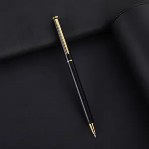2023 New Hot Sale Business Metal Pen Slim Quality Giveaway Gifts Office Advertising Ballpoint Pen Logo Accepted Boligrafo