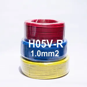 H05V-R 1,0mm2 kawat 300/500V inti tunggal PVC terisolasi bangunan kawat listrik kabel