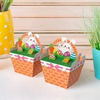 Boîte de panier de Pâques mignon de dessin animé 10 pièces/sac boîte cadeau en carton rigide tridimensionnel revêtement UV pour bonbons bougies oeufs de pâques