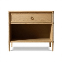 Meuble de chambre à coucher moderne pour hôtel, table de chevet en bois avec 1 tiroir
