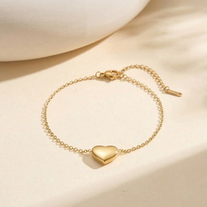 Pulsera de Cadena con Zirconia en Forma de Corazón, Chapada en Oro de 18K PVD, Joyería Romántica de Acero Inoxidable 304, Regalo para el Día a Día de la Mujer - Product Image 5