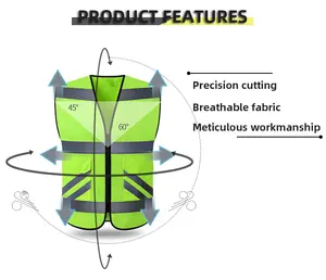 High Quality Mesh Breathable Road Rescue Safety Vest High Visibility Clothing OEM ODM