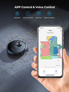 Robot aspirateur et serpillière 3 en 1 avec cartographie intelligente, auto-vidage, compatible Alexa, pour poils d'animaux, tapis et sols durs L6 Nex - Product Image 6