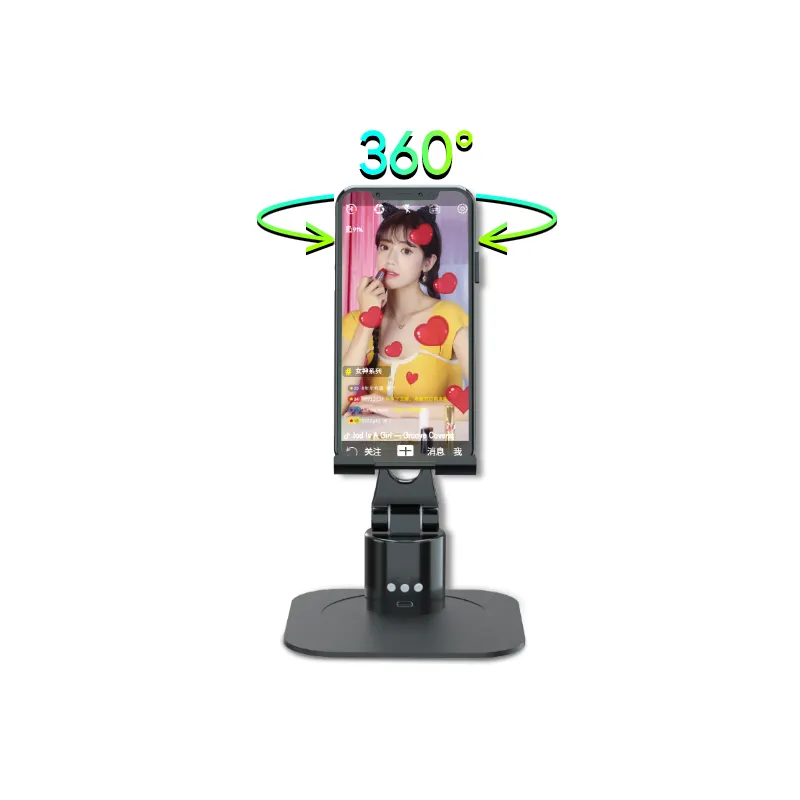 RK-C40 Với App Live Streaming Gimbal Ổn Định 360 Rotation AI Theo Dõi Khuôn Mặt Quay Video Điện Thoại Chủ Đứng Cho iPad Máy Tính Bảng