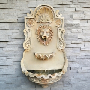 Elektrikli Taşınabilir Dış Mekan Fiberglas Reçine Dekoratif Duvara Asılan Aslan Başlı Bahçe Su Çeşmesi - Product Image 6