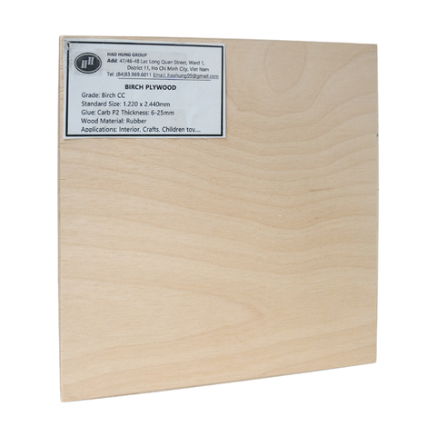 Vietnamese Factory's Top Selling Reusable CC Grade Birch Plywood E0 Standard Formaldehyde Emission 6-8 Times Load-Bearing
