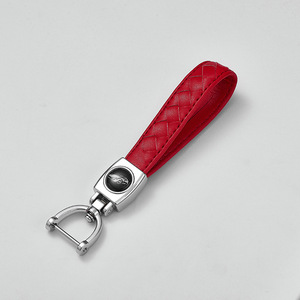 Llavero para coche con correa de cuero y hebilla metálica en forma de herradura A3924 - Product Image 3