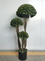 Neue Kunststoff-Kunstpflanzen im Topiary-Stil, Umweltfreundliche und Langlebige Innen- und Außendekoration für Zuhause, Büro und Café