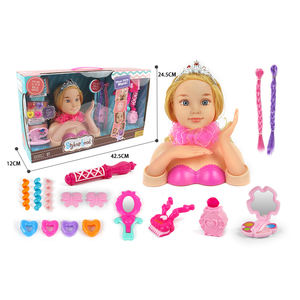 Tête de poupée miniature de beauté avec mains pour les enfants, les filles, <span class=keywords><strong>jouet</strong></span> de maquillage, cheveux blonds, jeu de déguisement - Product Image 1