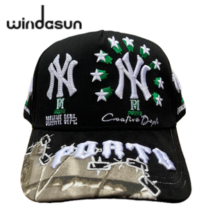 <span class=keywords><strong>Gorra</strong></span> de Béisbol Gótica de Camuflaje Estilo Urbano 2026 con Estrellas de Alambre de Púas y Bordado PORTE, Visera Curva Ajustable con Cierre a Presión - Product Image 1