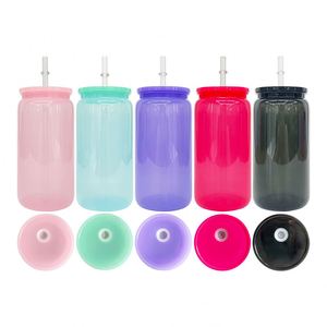 Nuevos Vasos Infantiles con Forma de Bebida Fría, Color Macaron, 16 oz, Plástico Acrílico, con Tapas de PP Coloridas y Pajitas, Listos para Enviar - Product Image 3