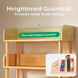 <span class=keywords><strong>Bibliothèque</strong></span> ouverte en bois à 3 niveaux pour tout-petits avec bord supérieur pour la chambre des enfants - Product Image 4