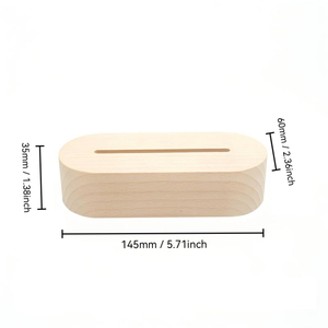 Lámpara Nocturna LED 3D Acrílica con Base de Madera Real, Luz Blanca Cálida Regulable, Lista <span class=keywords><strong>para</strong></span> Venta al por Menor, <span class=keywords><strong>para</strong></span> Decoración del Hogar - Product Image 6