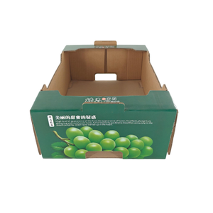 Cajas Corrugadas Ranuradas <span class=keywords><strong>de</strong></span> Materiales Reciclados Ecológicas con Diseño Personalizado, para Empacar Frutas, Verduras y Uvas, con Lámina Dorada - Product Image 3