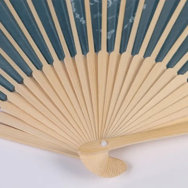 21cmフラット竹卸売カスタマイズ折りたたみハンドファン竹工芸品