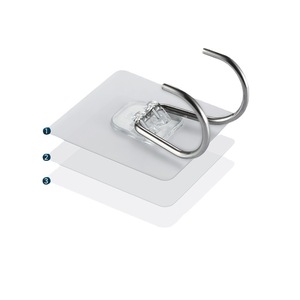 Crochets muraux solides en acier inoxydable, sans perçage, non magnétiques, pour salle de bain et cuisine, rectangulaires, polis - Product Image 1